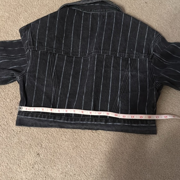 PacSun Black and White Stripe Jean Jacket - Picture 9 of 9